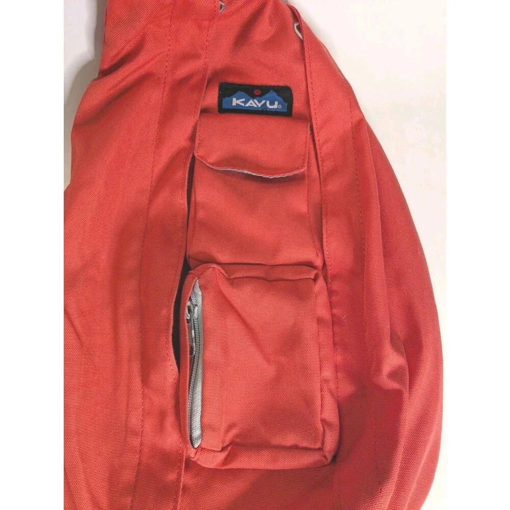 KAVU Rope Sling Bag Orange Crossbody Backpack Outdoor Hiking Shoulder Travel